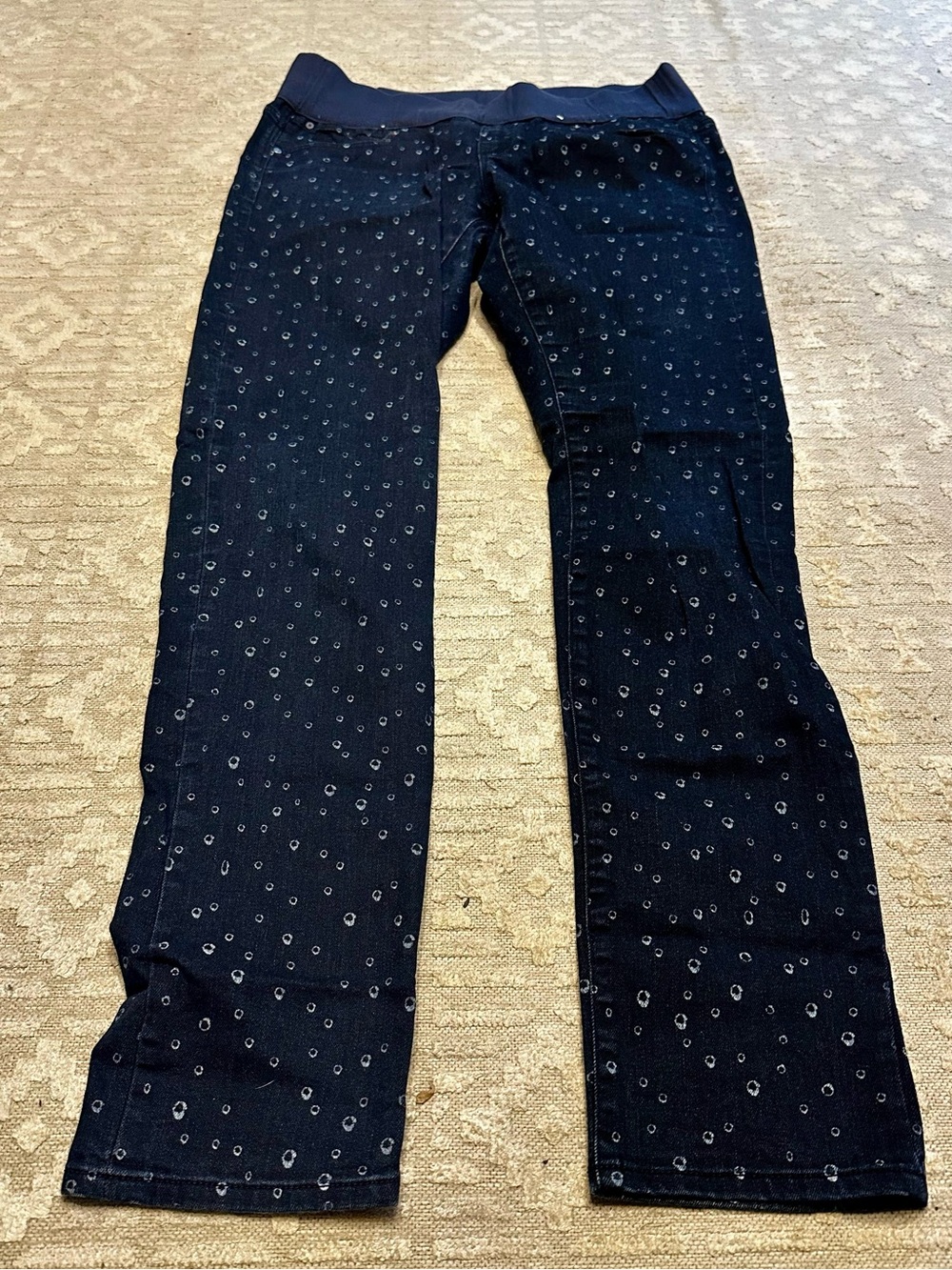 GAP Maternity Navy Straight Leg Jeans with Subtle Dot Print